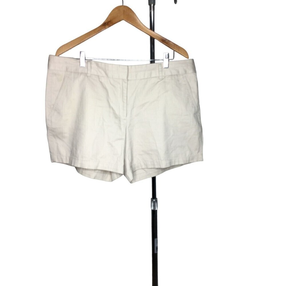 Womens Chino Khaki Beige Shorts 100% Cotton Size 16 Counterparts 4" inseam